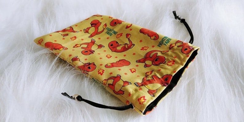 Drawstring Pokemon Dice Bag Charmander 100/% Cotton