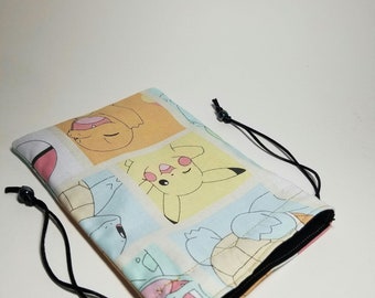 Pastel Pocket Monster - Flacher Würfelbeutel - 100% Baumwolle - Zugband