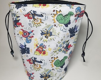 Chibi Super Heroes - Standing Dice Bag - Drawstring