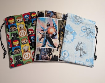 Superhero Bundle - Dice Bag - 100% Cotton - Drawstring