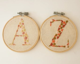 Embroidery - Flower letter from A to Z
