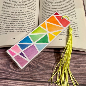 Unique Abstract Watercolor Laminated Bookmark, Colorful Book Page Marker, Artistic Reader Gift, Book Lover Gift