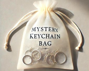 Mystery Hand-Painted Keychain & Sticker Pack – Surprise Mini Wood Trinket Gift Bag - Trinket Bundle