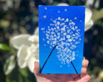 Dandelion Acrylic Painting: Make a Wish Flower Art (4x6 Canvas)