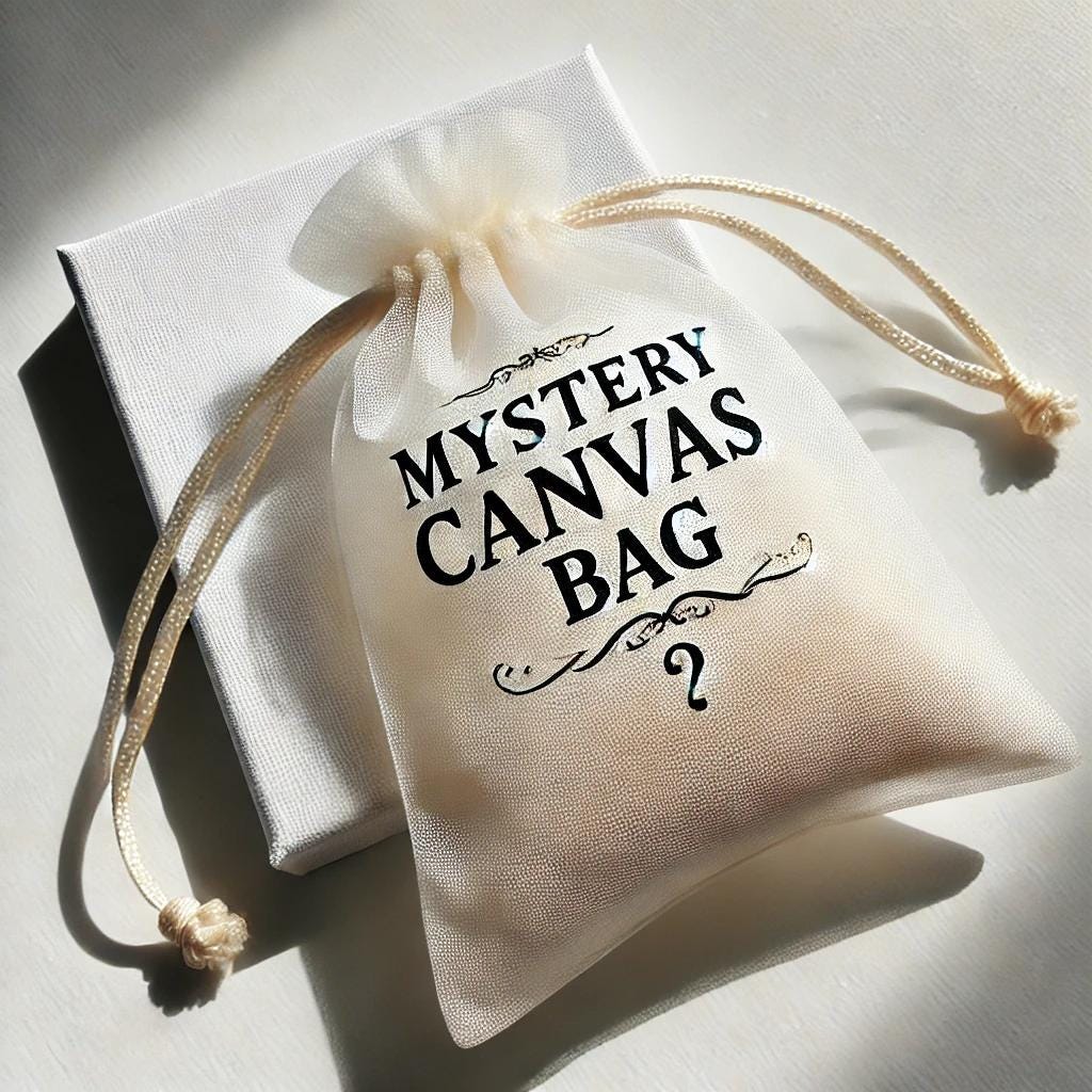 Mystery Mini Canvas Magnet & Sticker Pack – Hand-Painted 2”x2” Art Gift Bag
