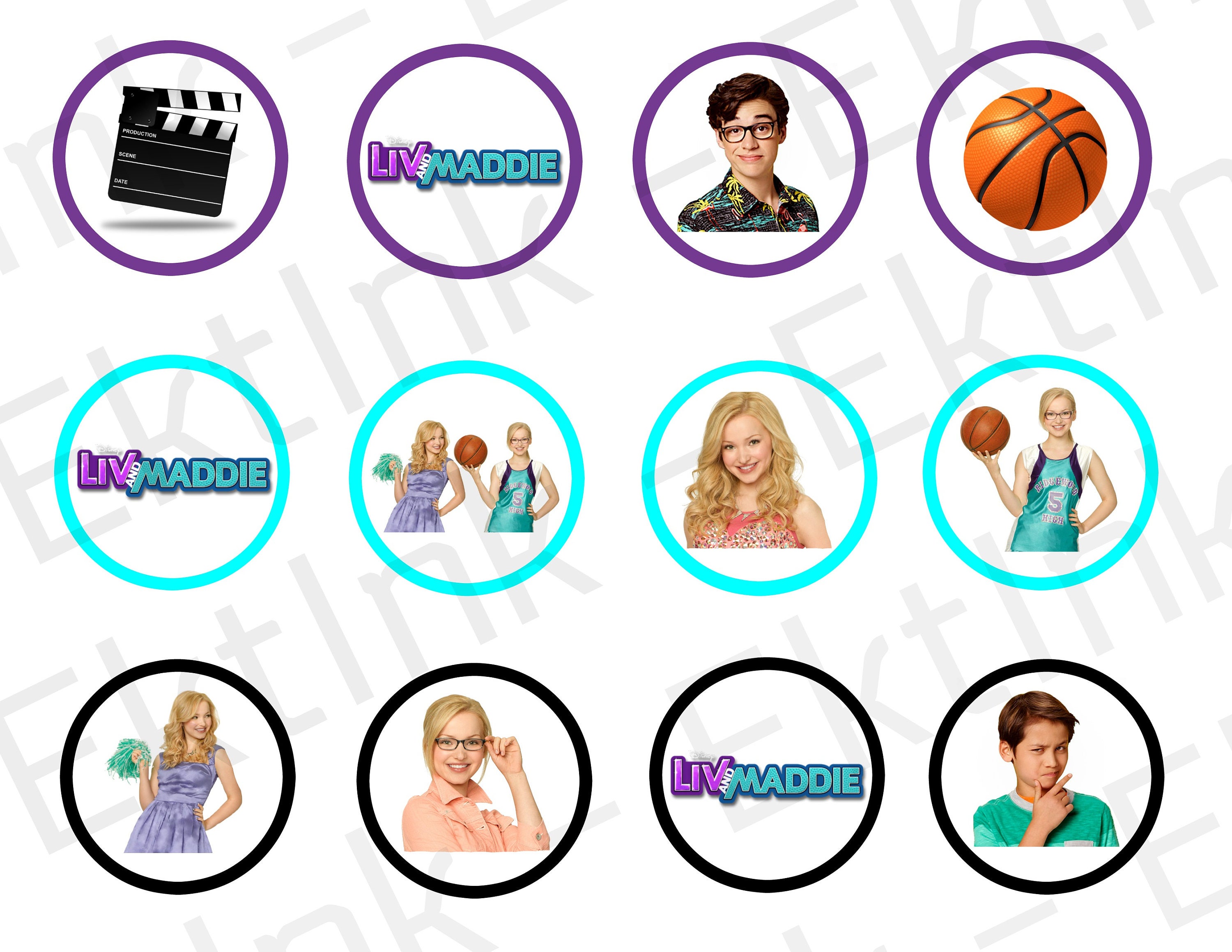 Digital Liv &amp; Maddie Cake Cupcake Cookie Toppers Decorations - Etsy