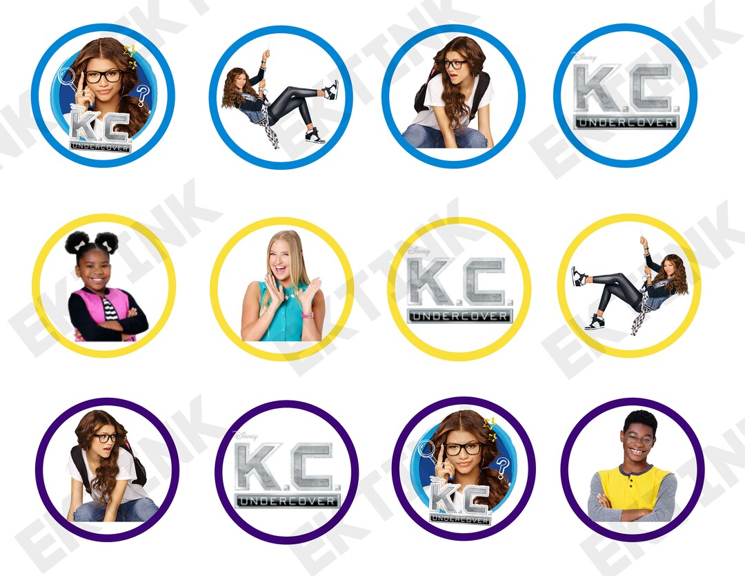 Digital K.C. Undercover Spy Cake Cupcake Cookie Toppers Decorations