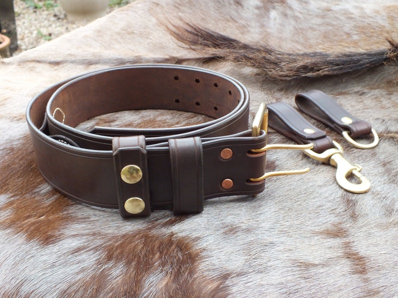 2 Inch Wide Double Prong Bushcraft Belt Brown. With 2 - Etsy UK