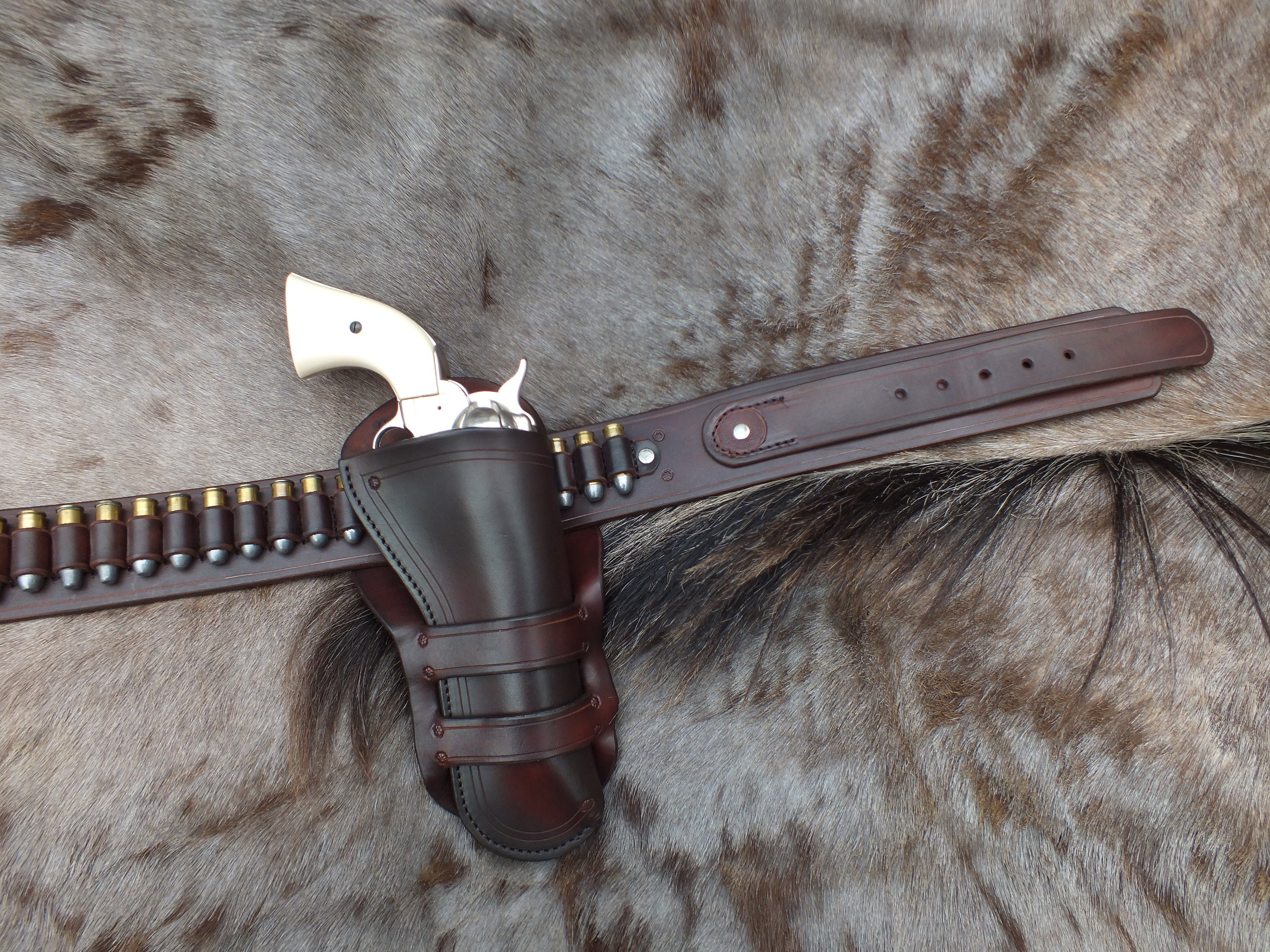 Funda y cinturón de Billy the Kid Cuero marrón o negro - Etsy México, image size:3000x2250