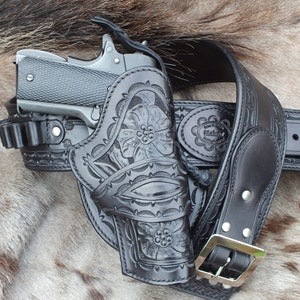 GI 1911 Hand of God Holster and Belt Fast draw Black or Brown Leather