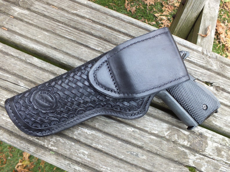 Colt 1911 Holster With Basket Weave Black. Etsy