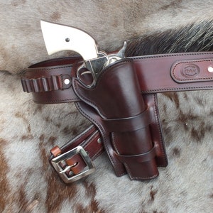 Western Cheyenne Style Holster and Cartridge Belt Combination-saa 