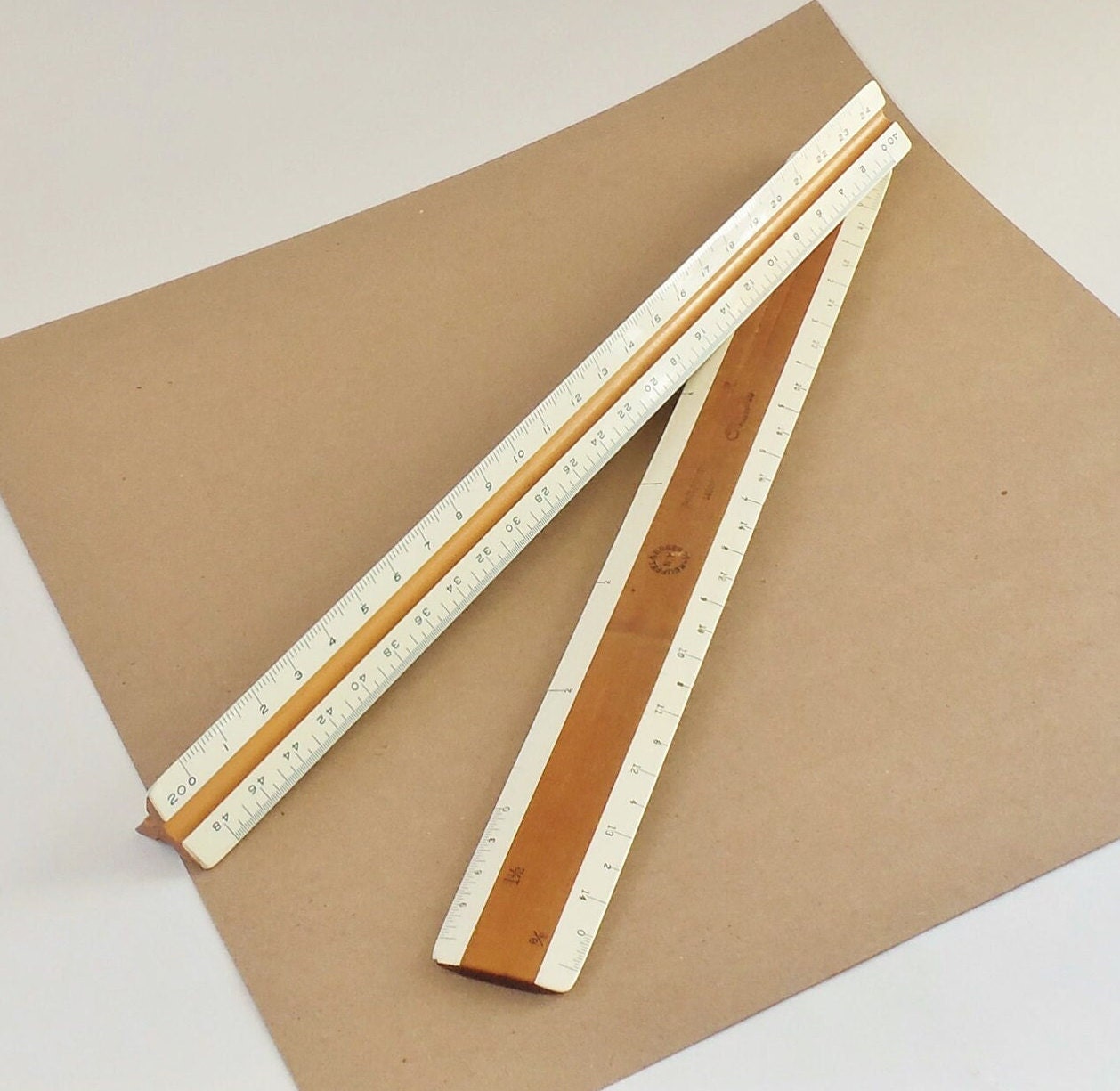 Vintage Drafting Rulers 12 Inch Wood and Plastic Engineers Rulers 3 ...