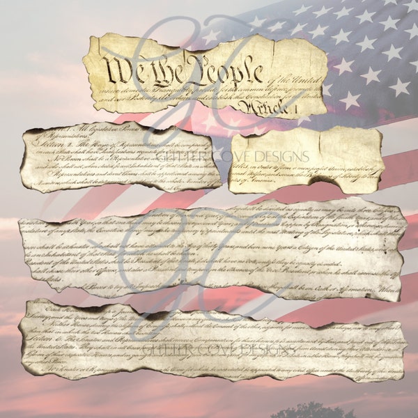 We The People 1776 Constitution IMAGES ONLY with Burnt Edges , Cut Files for Tumblers , Ready for Cricut and Silhouette!