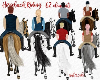 Horse Riding Clipart Etsy