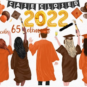 Clipart de graduación: "ESTUDIANTES QUE SE GRADÚAN" Graduado Felicidades Graduación Toga Hat Graduación Boy Grad College Senior Masculino Femenino Mejor Amigo
