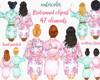 Bridesmaid clipart: WEDDING ROBES 