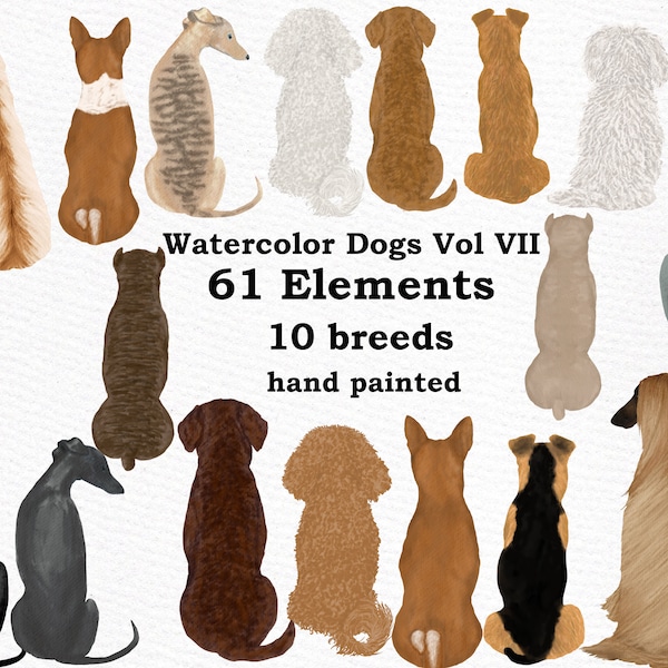 Dog Clipart: "WATERCOLOR DOGS" Dog breeds Pet clipart Puppies clipart Dog for mug Dog graphics Dog Bundle Dog Illustrations Dog lovers gift