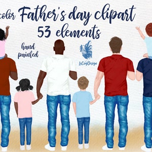 Vater und Kinder Clipart: "FATHER'S DAY CLIPART" Daddy Clipart Clipart Clipart Mann Clipart kleine Junge beste Papa Clipart Diy einladen