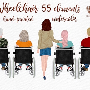 Clipart en fauteuil roulant: "PORTRAIT CREATOR" People clipart Disability clipart Couple clipart People Special Needs Man Women clipart