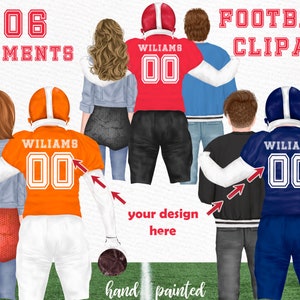 Voetballer clipart: "COUPLES CLIPART" Sport Clipart American football Voetballer cadeau Aangepaste portret sublimatie Design PNG mok