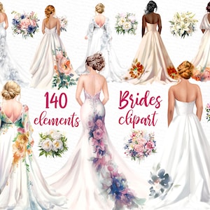 Bride clipart: &quot;WEDDING CLIPART&quot; Bride Gown clipart Plus size brides Bride Illustration Curvy Bride Clipart Bride dress clipart Custom bride
