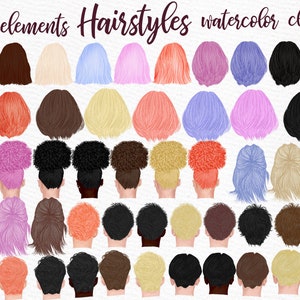 Peinados clipart: "GIRLS CLIPART" Peinados personalizados Cabello de hombre Clipart de pelo de niño Clipart de cabello Chicas clipart de cabello Planificador clipart Clipart Sticker clipart