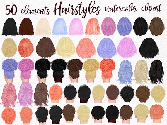 Hairstyles Clipart: girls Clipart Custom - Etsy New Zealand Hairstyles Clipart: girls Clipart Custom - Etsy New Zealand