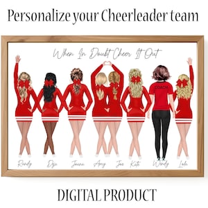 Stampa digitale personalizzata per cheerleader: "STAMPA SQUADRA DI CHEER" Regalo per amica cheerleader Poster per cheerleader Regalo per squadra di cheerleader Immagine personalizzata Regalo per cheerleader