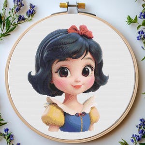 Snow White Cross Stitch Pattern Pdf: "FAIRYTALE CROSS STITCH" Princess Cross Stitch Princess Embroidery Cartoon Characters cross stitch Pdf