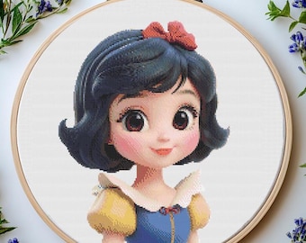 白雪姫のクロスステッチ パターン PDF: 「おとぎ話のクロスステッチ」プリンセス クロスステッチ プリンセス 刺繍 漫画キャラクター クロスステッチ PDF