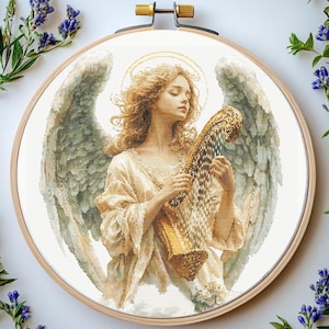 Angel Cross Stitch Pattern Pdf: &quot;RELIGIOUS CROSS STITCH&quot; Guardian Angel cross stitch Cross Stitch Pattern Motivational cross stitch Pdf
