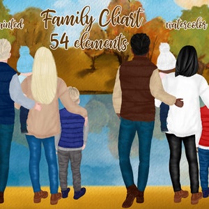 Clipart famille: « FALL FAMILY CLIPART » Automne png Papa Maman Enfants Aquarelle personnes Family People Frères et sœurs clipart Family Mug dessins