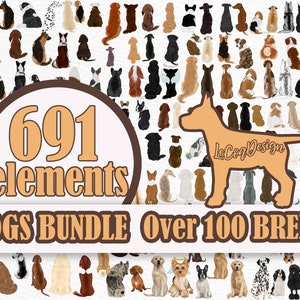 Hund Clipart: "BUNDLE DOG CLIPART" Hunderassen Haustier Clipart Hund Grafiken Hund Bundle Hund Illustrationen Hundeliebhaber Geschenk Hund Sublimations Hund Becher