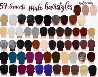 Male hairstyles clipart: &quot;MEN HAIR CLIPART&quot; Bold Man hairstyle Custom Hairstyles Boys hairstyle Black man hairstyle Men fashion clipart