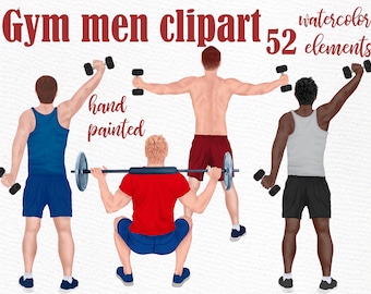 Gym Men Clipart: "FITNESS MEN CLIPART" Gym clipart Ejercicio Clipart Deportes clipart Best Friends Boys Entrenamiento clipart taza sublimación