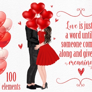 Clipart de couples de Valentine : « VALENTINE’S DAY CLIPART » Love clipart Boyfriend Girlfriend Love Mug designs Sublimation Png Engagement clipart