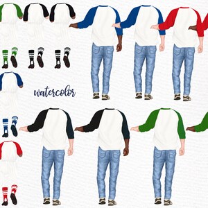 Baseball Jersey clipart: "FATHER'S DAY CLIPART" Daddy clipart Watercolor clipart Man Clipart Best Dad clipart Father and children Mug design image 2