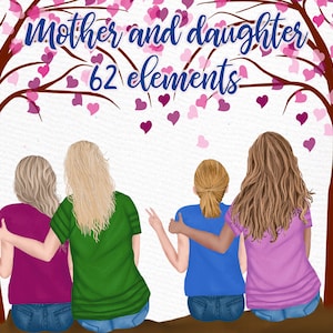 Madre e hija clipart: "MADRE CLIPART" Día de la madre clipart mamá e hijo Familia clipart padre clipat mamá mug clipart mamá gráficos