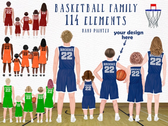 Basketball Family Clipart: basketball Clipart | Etsy