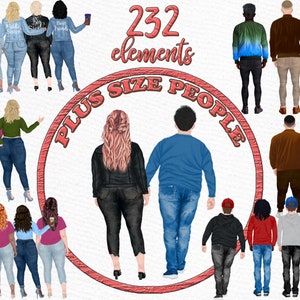 Plus size Mädchen Clipart: "CURVY GIRLS CLIPART" Plus size Menschen Plus size Paare Curvy beste Freunde Großer Mann Clipart Plus size Mann Grafik