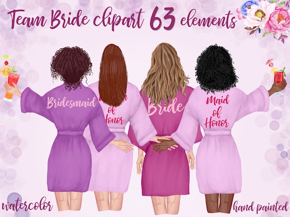 Download Bridesmaid Robes Clipart Team Bride Clipart Etsy