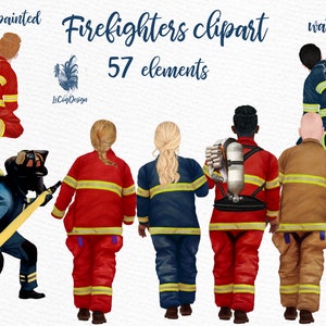 Firefighter clipart: "FIREMAN CLIPART" Feuerwehrmann Held Portrait Schöpfer Rettet Leben Mann in Uniform Frauen in uniform Enfirefighters Trupp