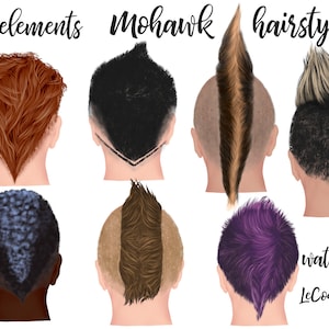 Mohawk Hairstyles clipart: &quot;MALE HAIRSTYLES CLIPART&quot; Mohawk haircut Custom Hairstyles Boys hairstyle Teenagers hairstyle Men fashion clipart