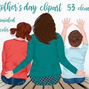 Mutter und Kinder Clipart: "MUTTER Tag CLIPART" Mode Clipart Clipart Clipart Mädchen Clipart kleine junge Mama Leben Clipart Diy einladen