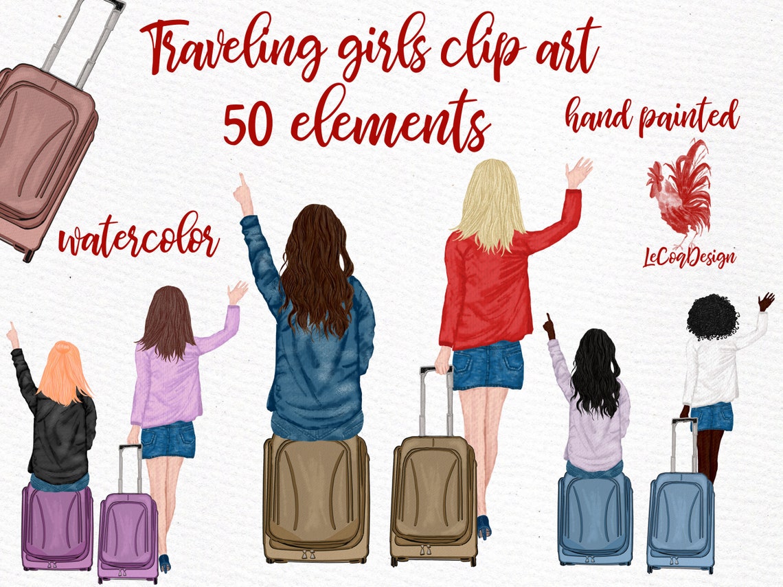 Travel Girls Clipart: best FRIENDS Clipart - Etsy