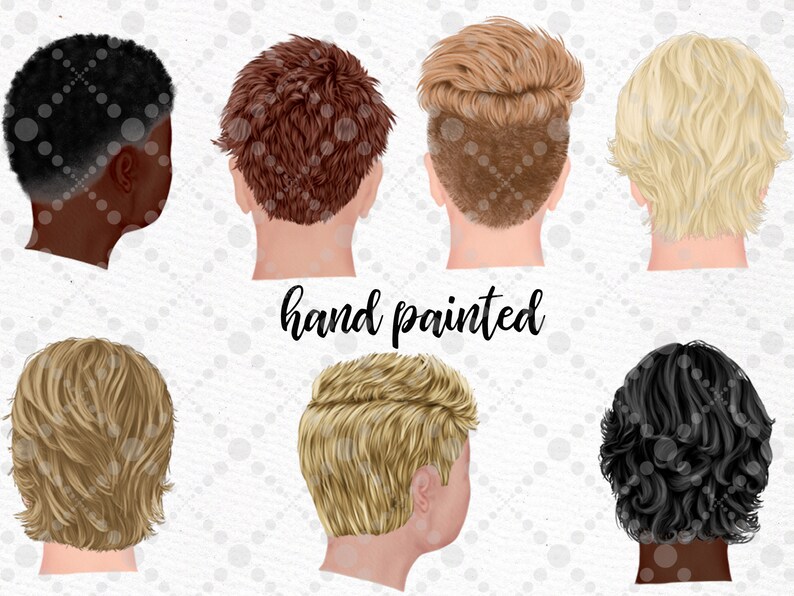 Male Hairstyles Clipart men HAIR Clipart Boys Etsy