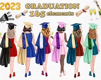 Graduation Clipart: "GRADUATING STUDENTS" Graduate Congrats Graduation Toga Hat Graduation Girls Grad College Senior Best Friend Girls Grad