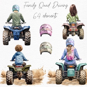 Atv Quad Bike Rider Clipart: "FAMILY RIDING QUAD" Trail Riding Png Fuoristrada Famiglia Sport Png Clipart personalizzabile Dirt Bikes 4x4