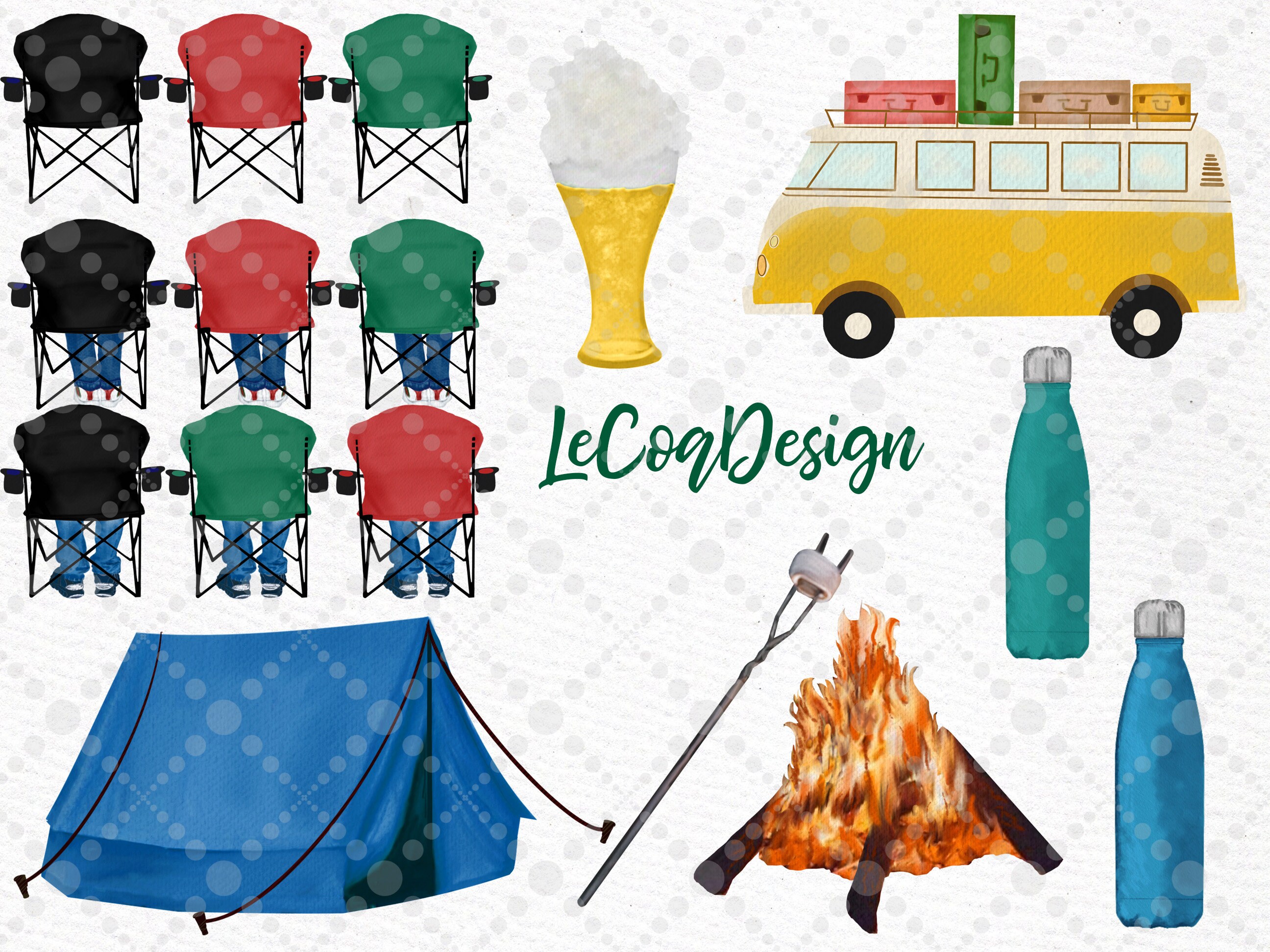 Camping Clipart camping Chairs People Outdoor Etsy Australia